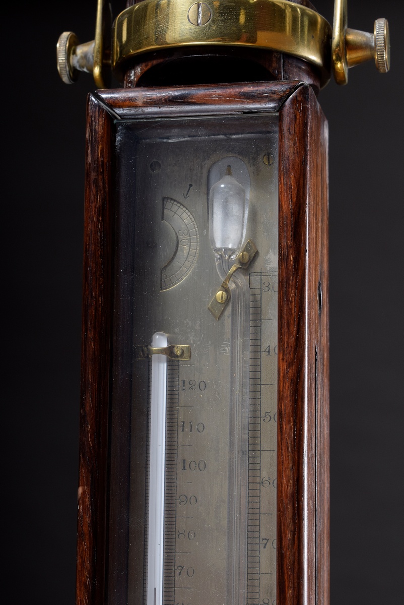 Cardanic suspended ship's barometer with sympiesometer (invented 1818 Alexander Adir) in mahogany c - Image 5 of 10