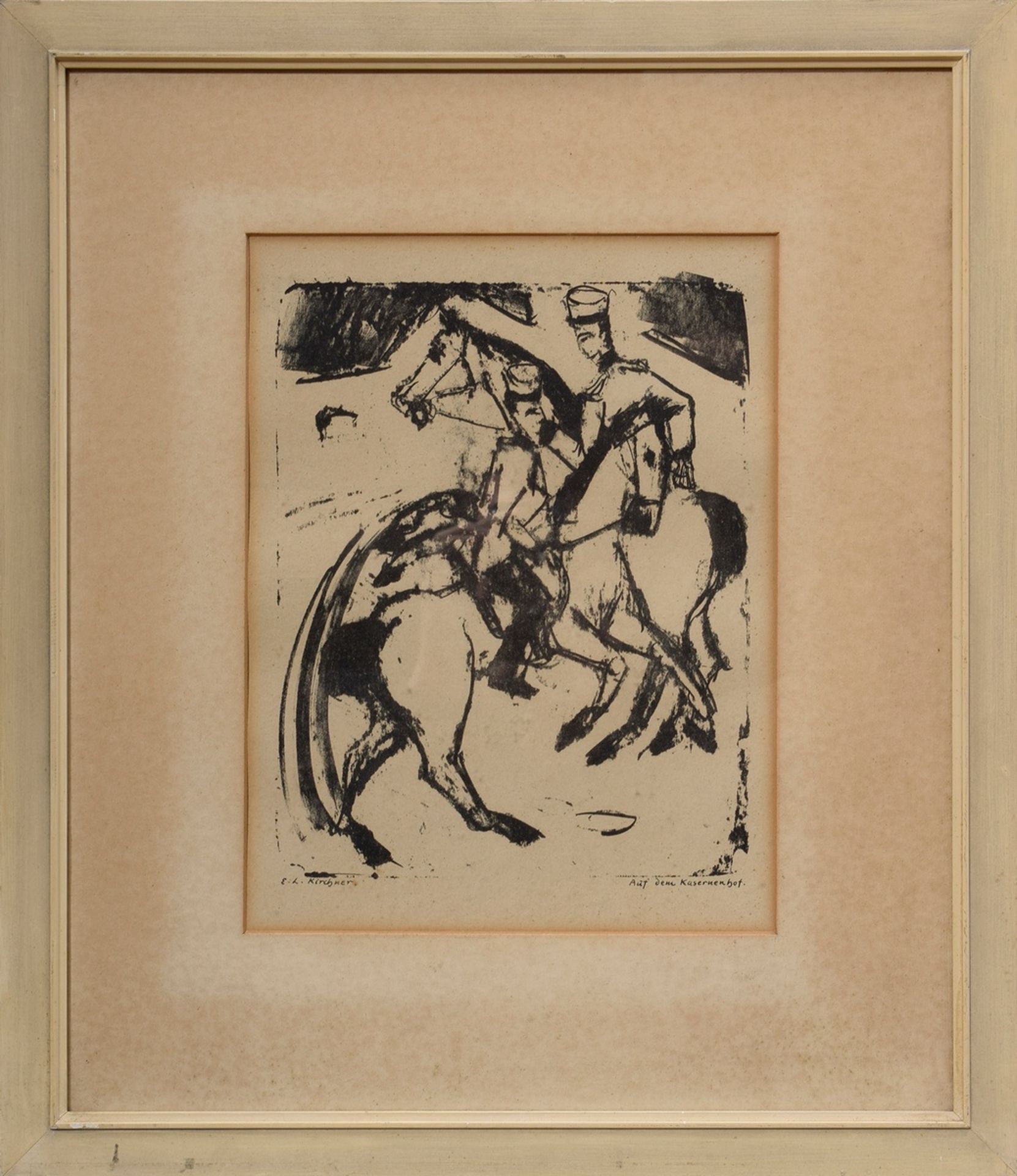 Kirchner, Ernst Ludwig (1880-1938) „Auf dem Kasernenhof“ 1916, aus „Der Bildermann, Nr. 15“, Lithog - Bild 2 aus 4