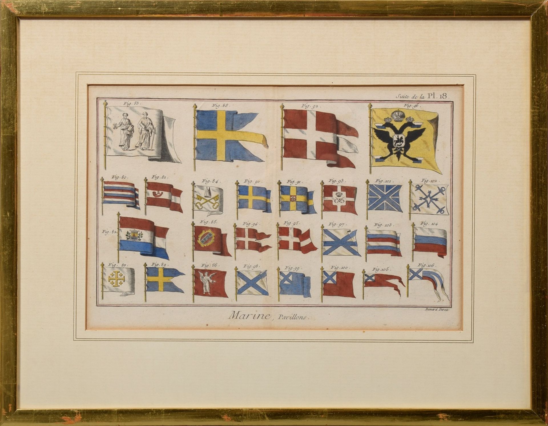 8 Benard, Robert (1734-c.1786) "Marine-Flaggen", colorierte Kupferstiche, je u. i.d. Platte sign.,  - Bild 16 aus 20