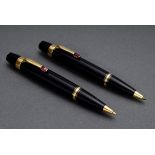 2 Diverse Montblanc Schreibgeräte „Boheme Rouge“: Kugelschreiber und Druckbleistift mit roten Spine