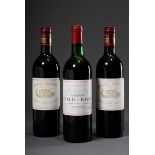3 Flaschen diverse Bordeaux Rotweine: 1x 1991, 1x 1992 Chateau Margaux, Margaux, premier grand cru