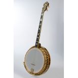 Tenor Banjo, Ludwig, Modell Standard Art, Seriennummer 4179, vergoldete Hardware, gravierte und far