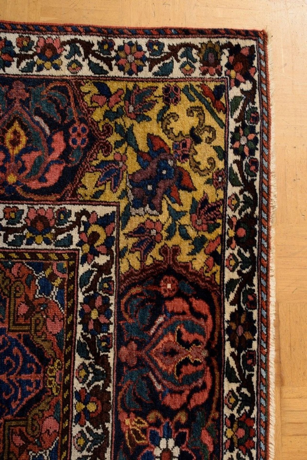 Großer Bachtiari Teppich mit floralem Rapportmuster aus Feldern in unterschiedlichen Grundfarben, d - Bild 5 aus 7