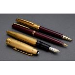 3 Diverse Montblanc Schreibgeräte: „Meisterstück Nr. 146“, Silber 925/vergoldet mit WG/GG 750 Feder