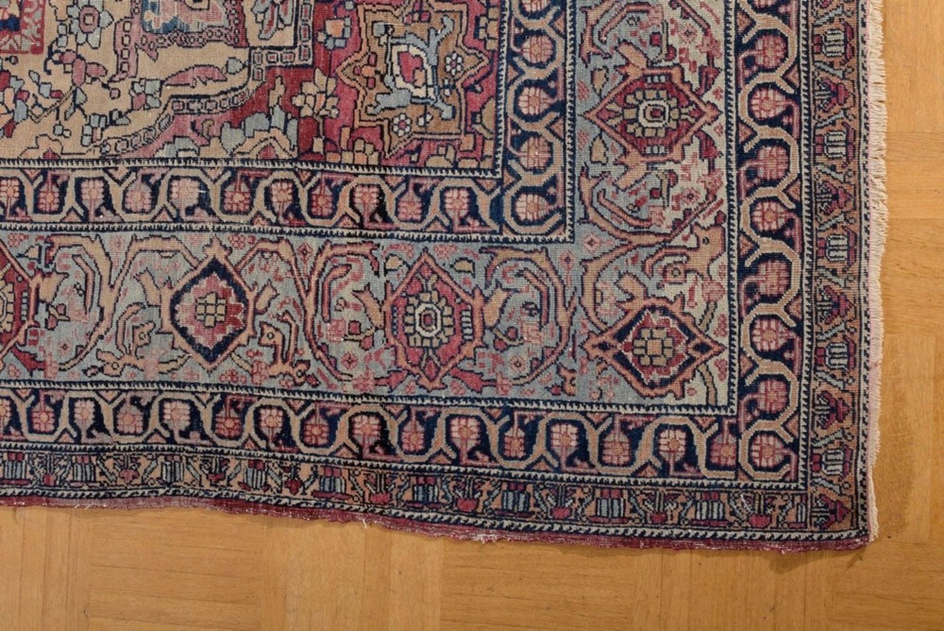 A very finely woven carpet from Tehran, with a densely closed velvet-like pile in pastel colours, d - Image 3 of 7