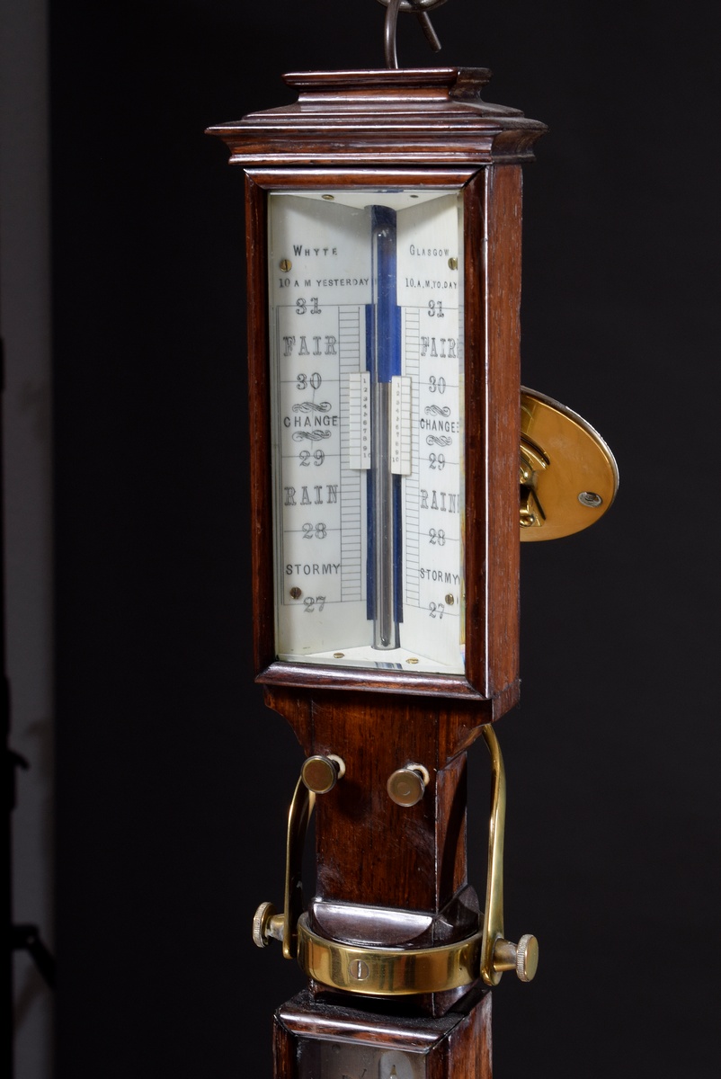 Cardanic suspended ship's barometer with sympiesometer (invented 1818 Alexander Adir) in mahogany c - Image 9 of 10