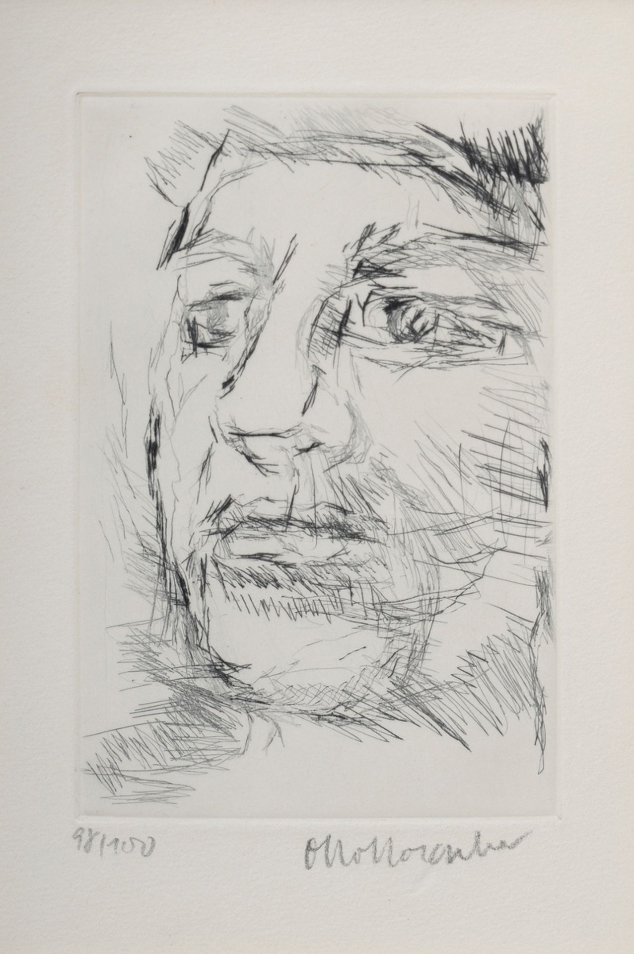 2 Kokoschka, Oskar (1886-1980) "Selbstbildnisse", Radierung, 98/100 u. 85/100, je u. sign./num., in - Bild 2 aus 3