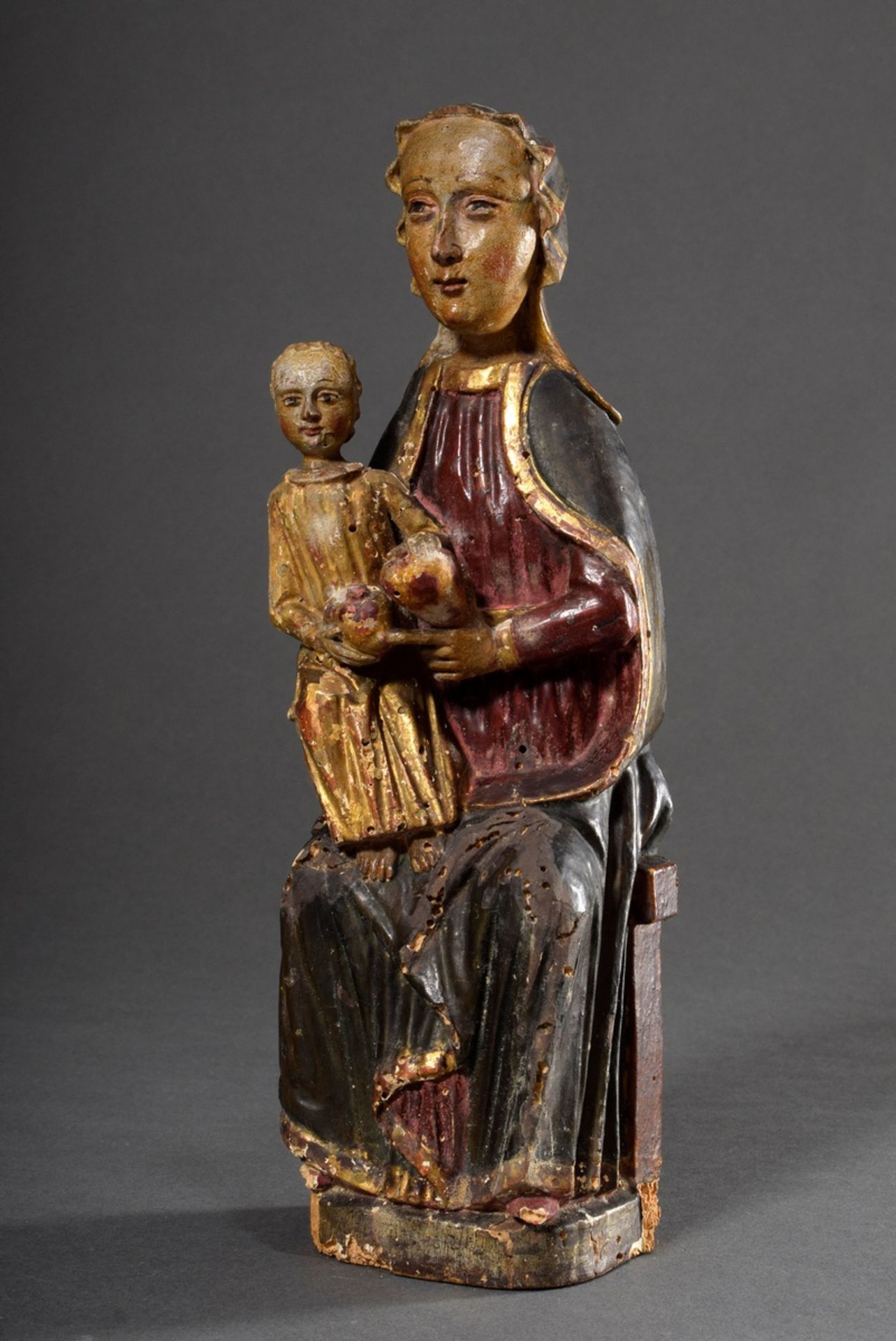 Sacred sculpture "Mariazell Mother of God with Child", wood carved and coloured, Mariazell/Styria, 