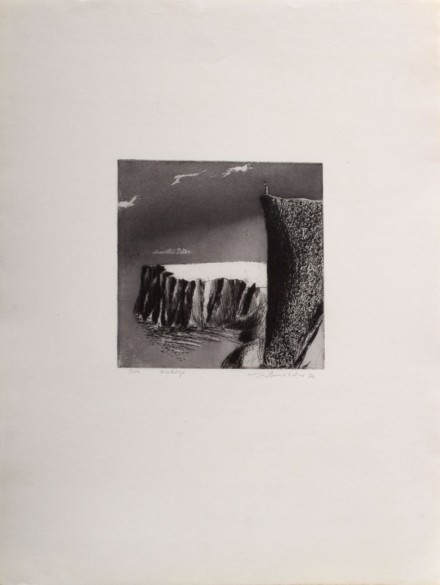 Werkmeister, Wolfgang (*1941) "Nordkap" 1976, etching, sample, b. sign./dat./inscr., cat. raisonné  - Image 2 of 3