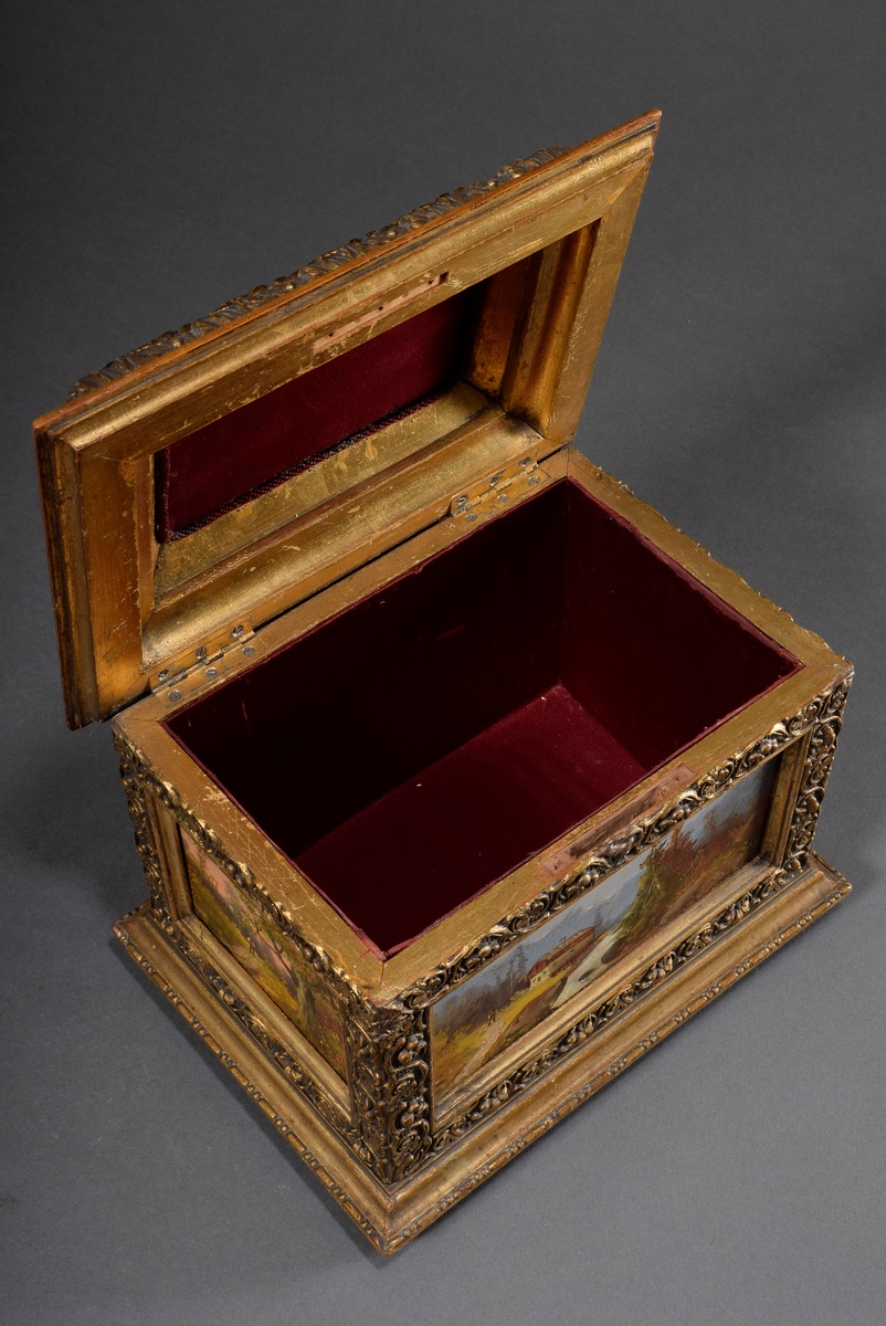 Opulent Historism wooden jewellery box with rich gilded relief decoration "tendrils and acanthus fo - Image 5 of 11