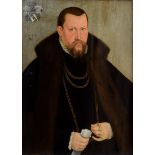 Lucas Cranach der Jüngere (1515-1586) und Werkstatt "Bildnis des kursächsischen Rates Georg Cracow"