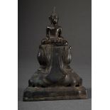 "Sitzender, thronender Buddha", Metallguss, Kambodscha 19.Jh., H. 15,5cm