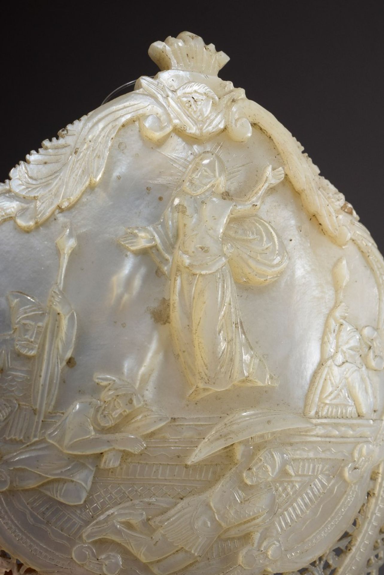 3 Various shell bowls with cut relief depictions of "Resurrection", "Mother of God with Child" and  - Image 4 of 7