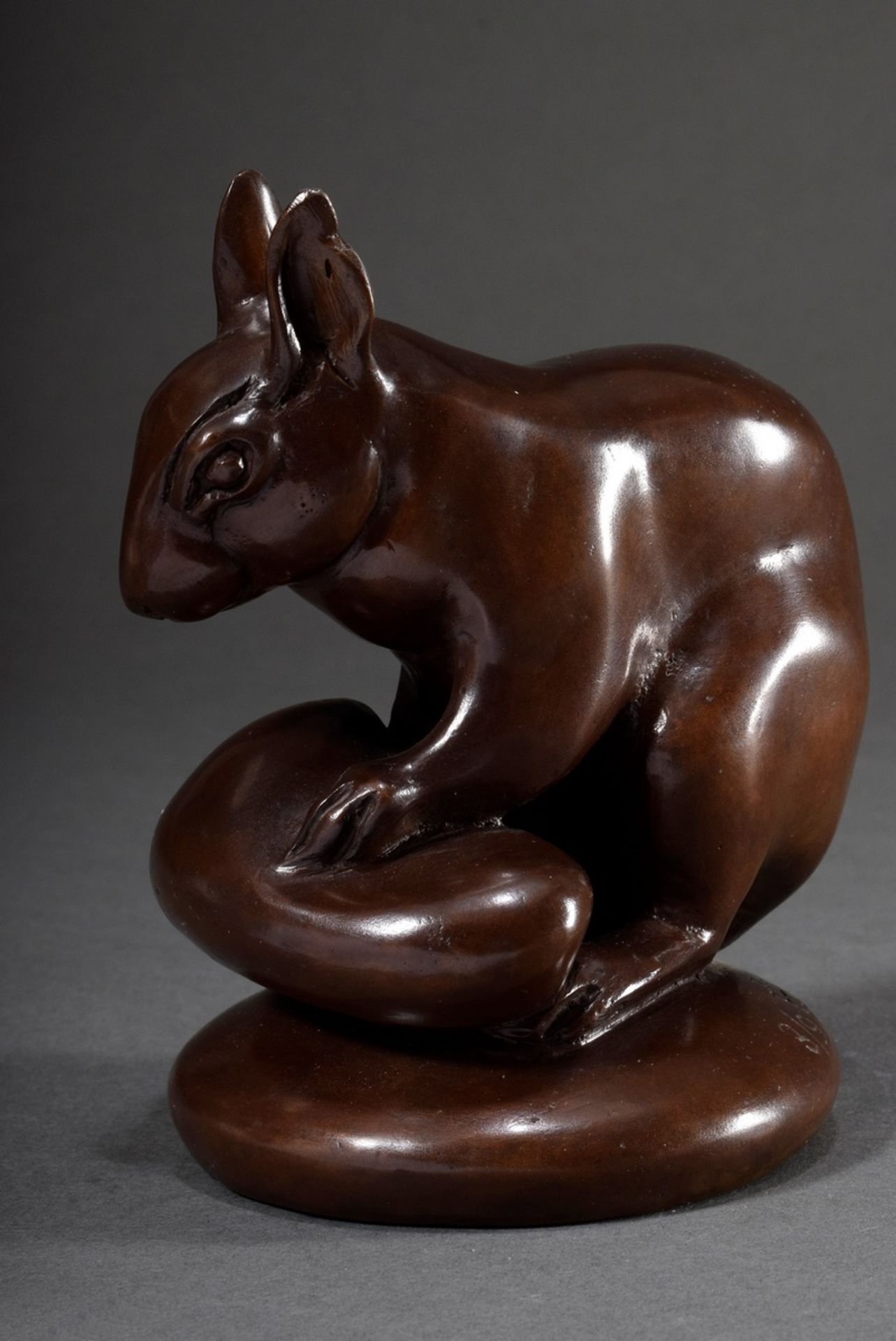 Monogramist "IH" or "HH", "Squatting Squirrel", bronze , num. 3/9, h. 15,5cm - Image 2 of 5