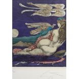 Fuchs, Ernst (1930-2015) "Venus und Adler", Farbradierung, 33/380, u. sign./num., PM 18,5x16,5cm, B
