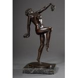 Vranyczany-Dobrinović, Renée Baronin von (1879-1958) "Tanzende Bacchantin mit Trauben", Bronze dunk