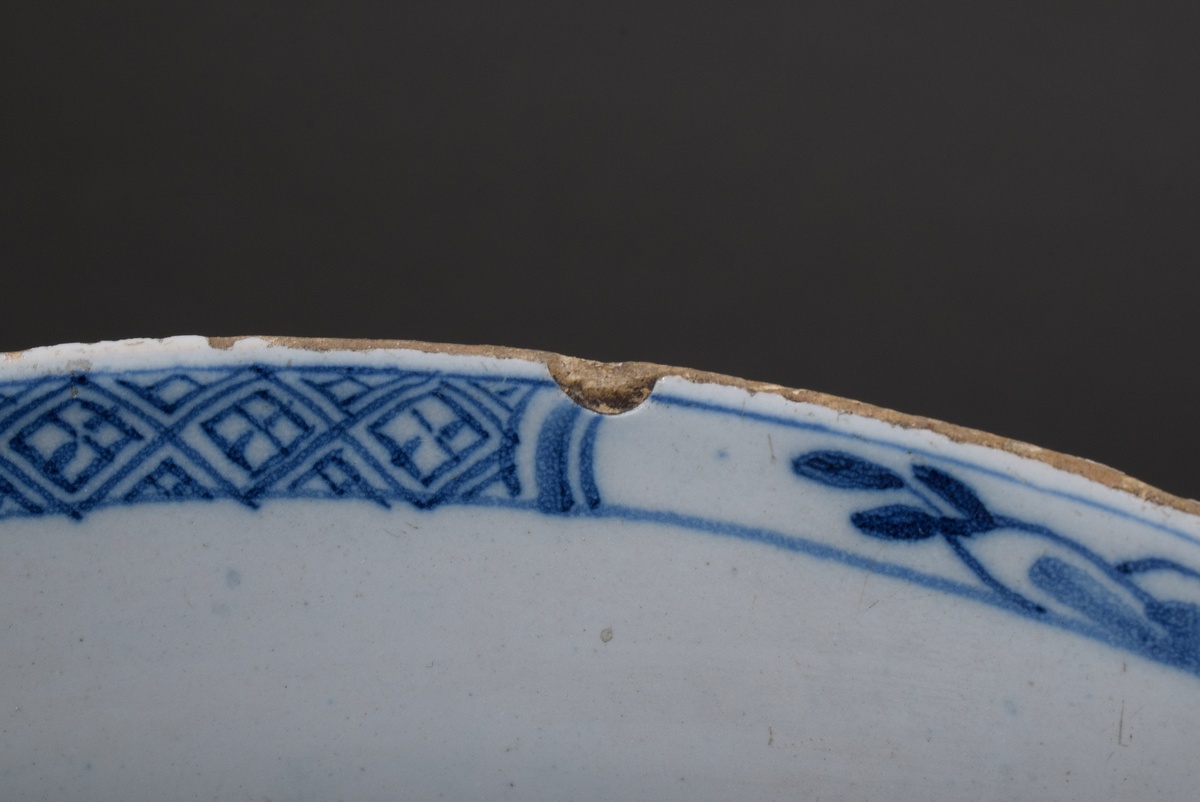 Delft faience bowl with blue painting "Dutch three-master sailor" and inscription "De Catarijna & L - Image 5 of 6