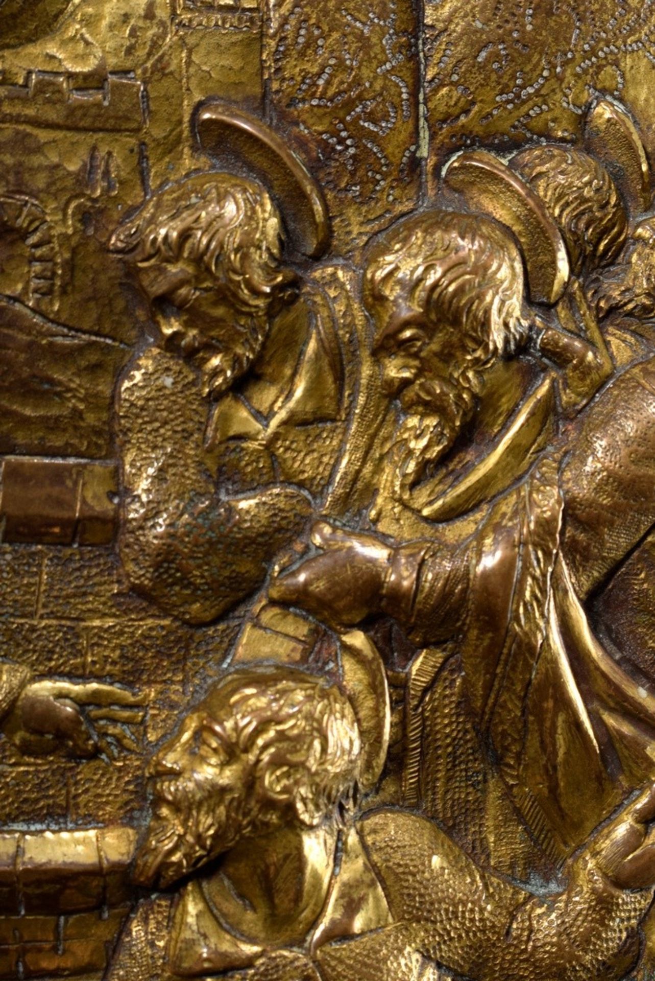 Fire-gilt bronze plaque with relief "Assumption of the Virgin Mary", Italy c. 1700, inscribed on ve - Image 5 of 6