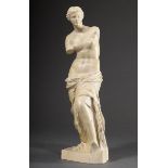 Museumskopie "Venus von Milo", Kunststein patiniert, Musee du Louvre, H. 49cm, partiell verfärbt
