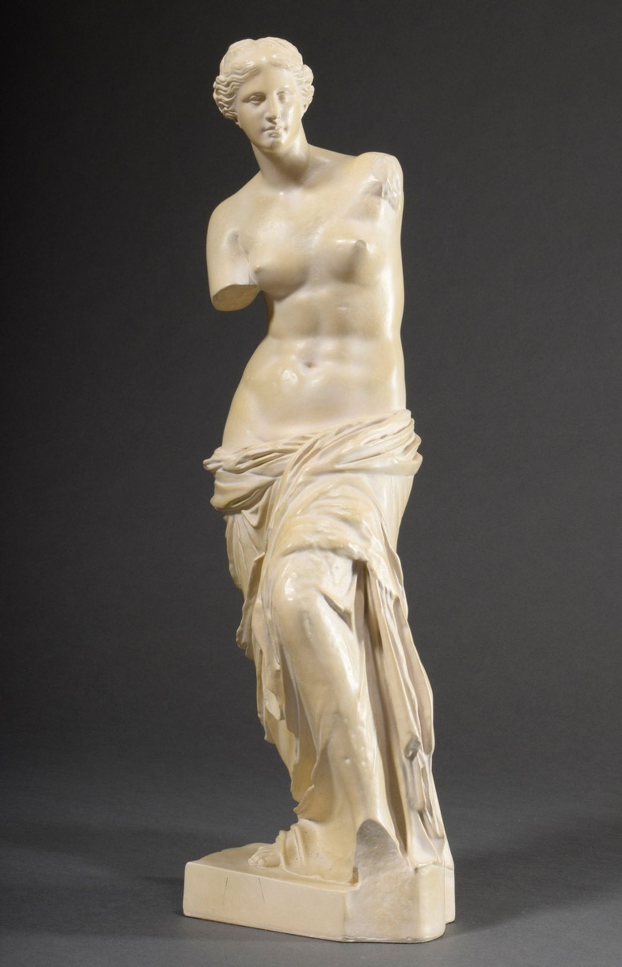 Museum copy "Venus de Milo", patinated cast stone, Musee du Louvre, h. 49cm, partially discoloured