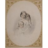 Llanta, Jacques-François (1807-1864) nach Adam Bern (?) "Drei Töchter", Farblithographie, u. bez.,