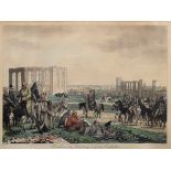 Suhr, Christopher (1771-1842) "Baschkiren bey Hamburgs zerstörten Vorstädten im Jahr 1814", Farblit