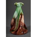 Englische Keramik "Propeller" Vase mit gedrehten Zügen und braun-grünlicher Flussglasur, Entw: Chri