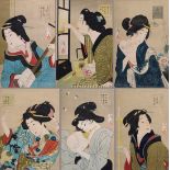 6 Yoshitoshi, Tsukioka (1839-1892) Farbholzschnitte aus der Serie "Fûzoku sanjunisô" = 32 Ansichten