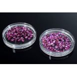 2 Partien ungefasste facettierte Rubine (zus. ca.34ct, Ø 1-5,1mm)