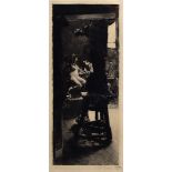 Schmutzer, Ferdinand (1870-1928) "Maler und Modell im Atelier", Radierung, PM 48,4x19,7cm, BM 55,7x