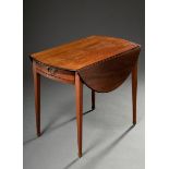 Mahagoni Pembroke Table mit 2 halbrunden Klappen, um 1800/1820, 68x93x79cm (ausgeklappt), Gebrauchs