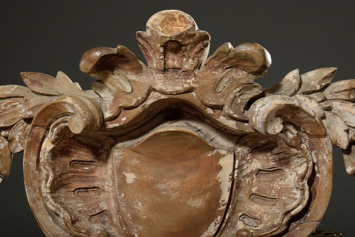 Large carved supraport with central tondo cut-out in floral framing, probably France, 2nd half 19th - Image 10 of 11