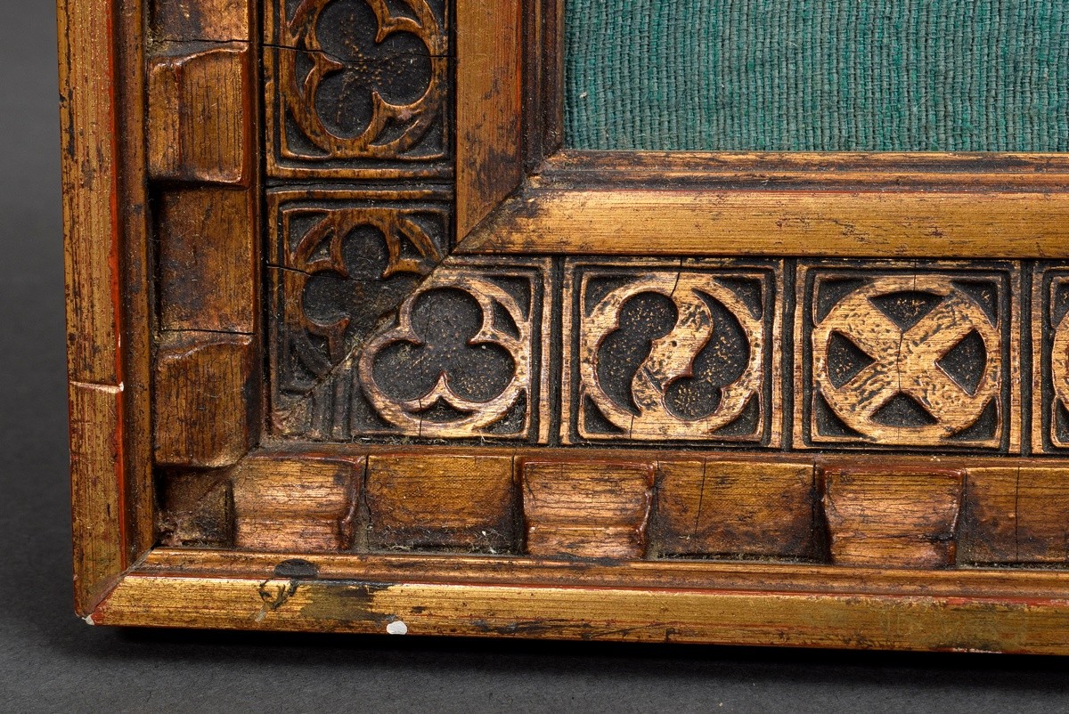 Wooden frame in Gothic style, FM 13,5x20,7cm, FM 22,5x30cm, signs of age and usage, former collecti - Image 2 of 4