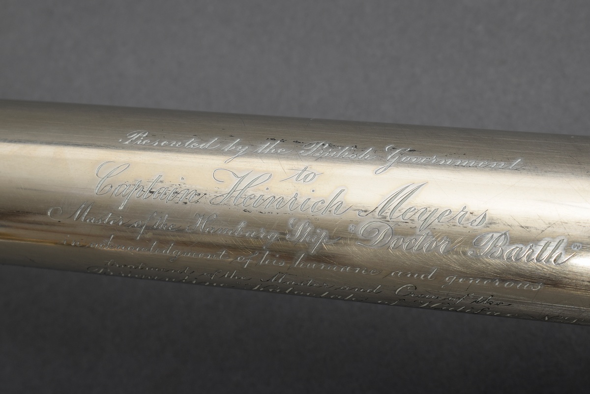 Telescope by Troughton & Simms/London, dedication engraving by the British government to "Captain H - Image 8 of 9