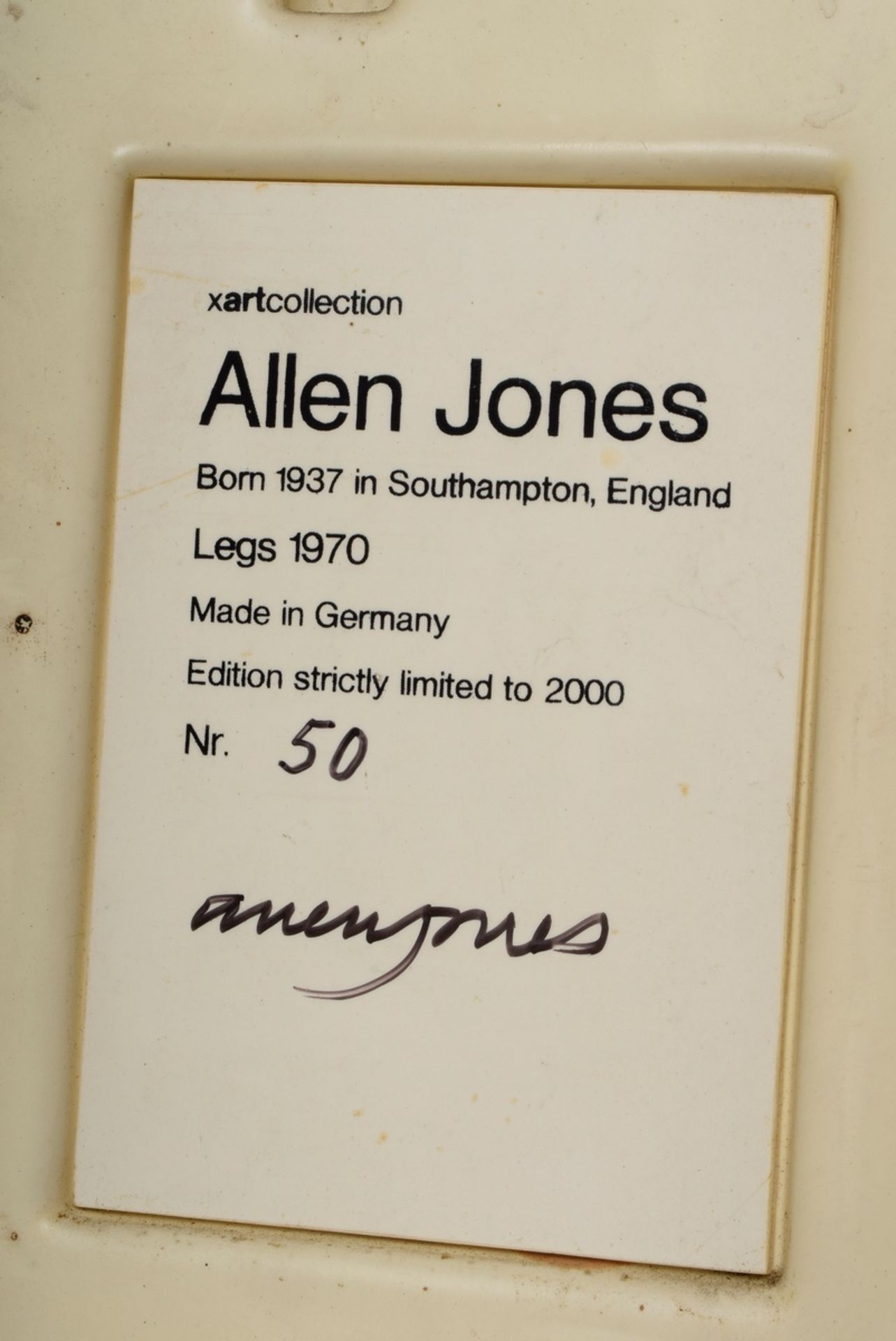 Jones, Allen (*1937) "Legs" 1970, plastic multiple 50/2000, x art collection, verso sign./ref./num. - Image 7 of 9