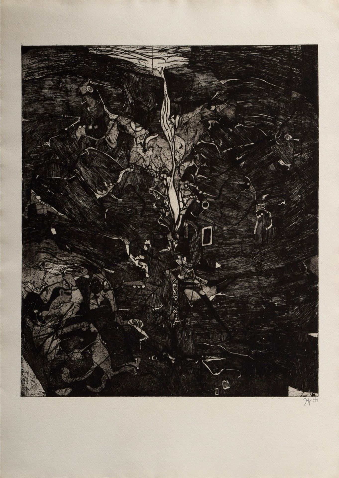 Janssen, Horst (1929-1995) "Old Mountain" 1964, etching, b.r. signed, outside the edition of 25, sm - Image 2 of 3