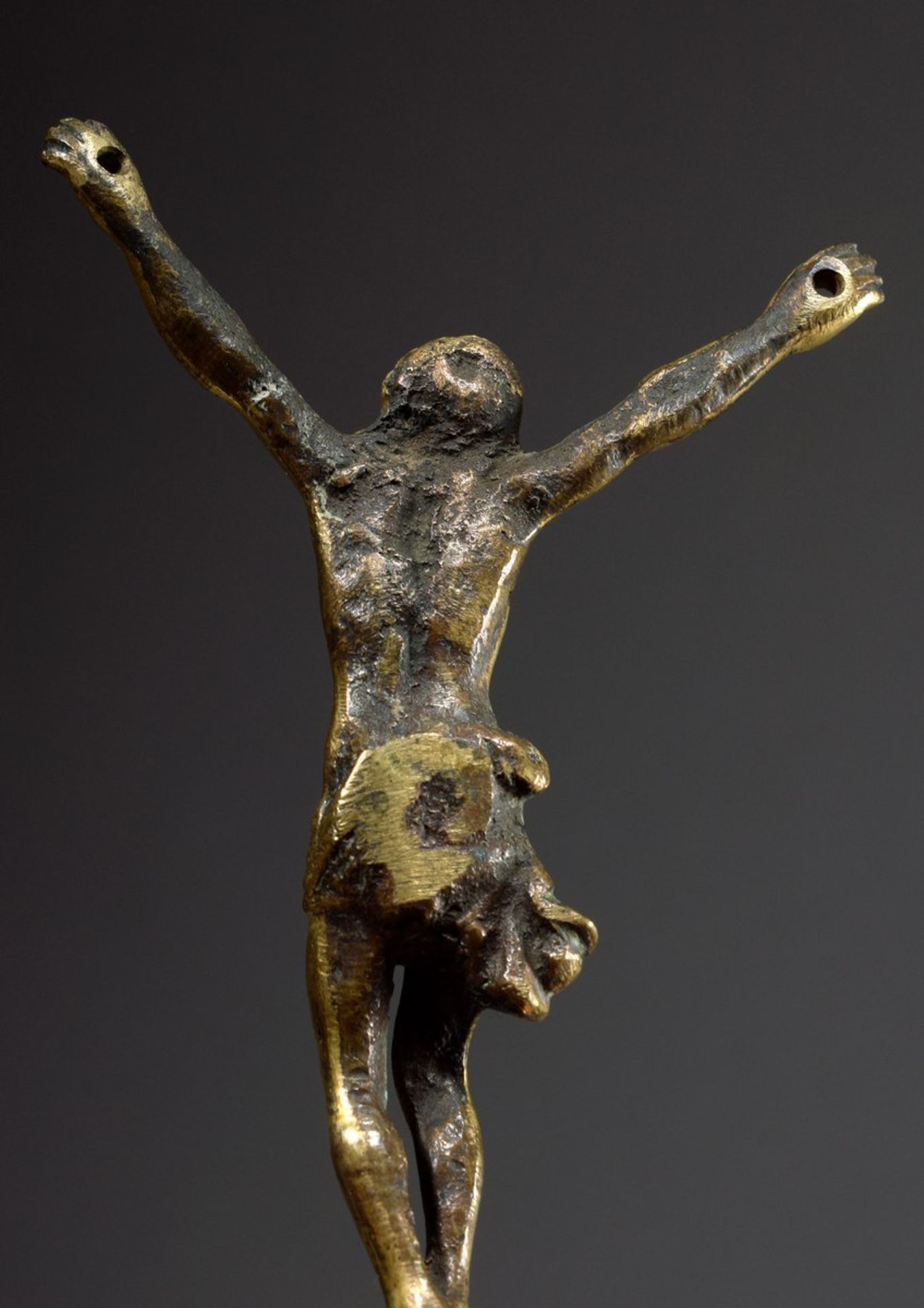 Small "Corpus Christi", with arms stretched upwards and head turned to the right, three-nail type,  - Image 7 of 7