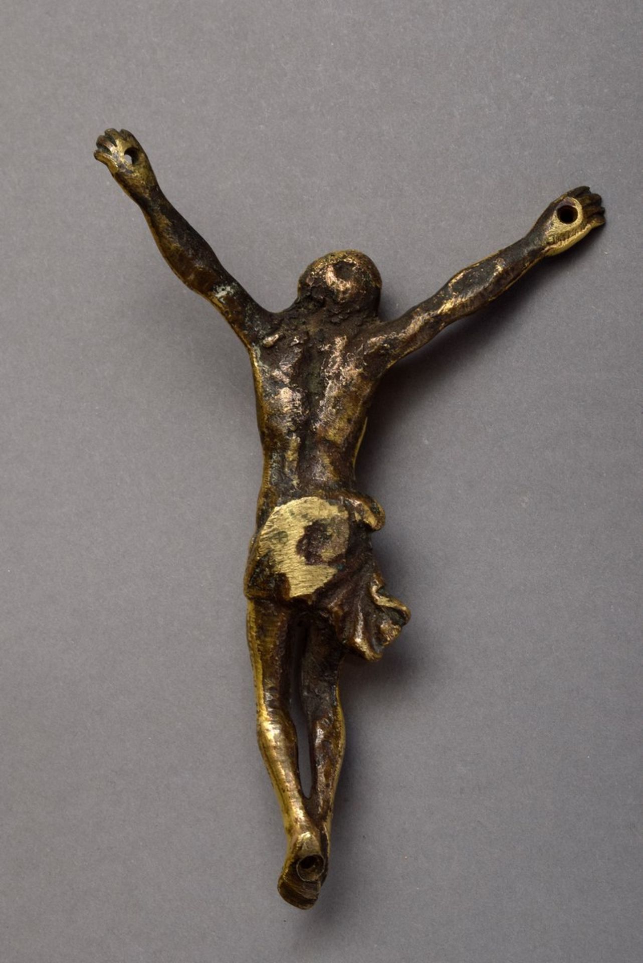 Small "Corpus Christi", with arms stretched upwards and head turned to the right, three-nail type,  - Image 2 of 7