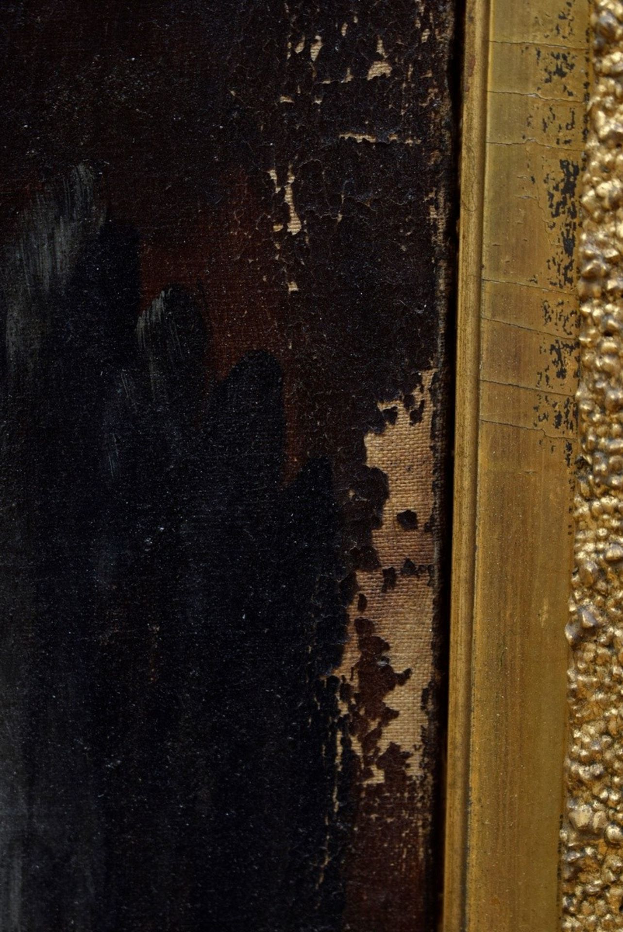 Unbekannter Maler um 1880 "Stillleben mit totem Reiher", Öl/Leinwand, u.r. unleserlich sign./dat.,  - Bild 5 aus 11