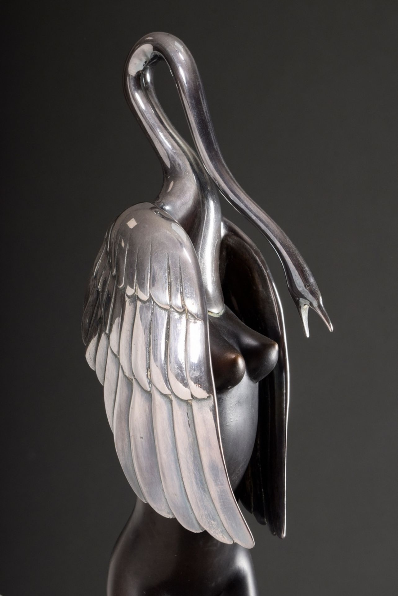 Bruni, Bruno (*1935) "Leda with the swan", bronze partly silvered, sign. and num. 26/1000, foundry  - Image 6 of 7