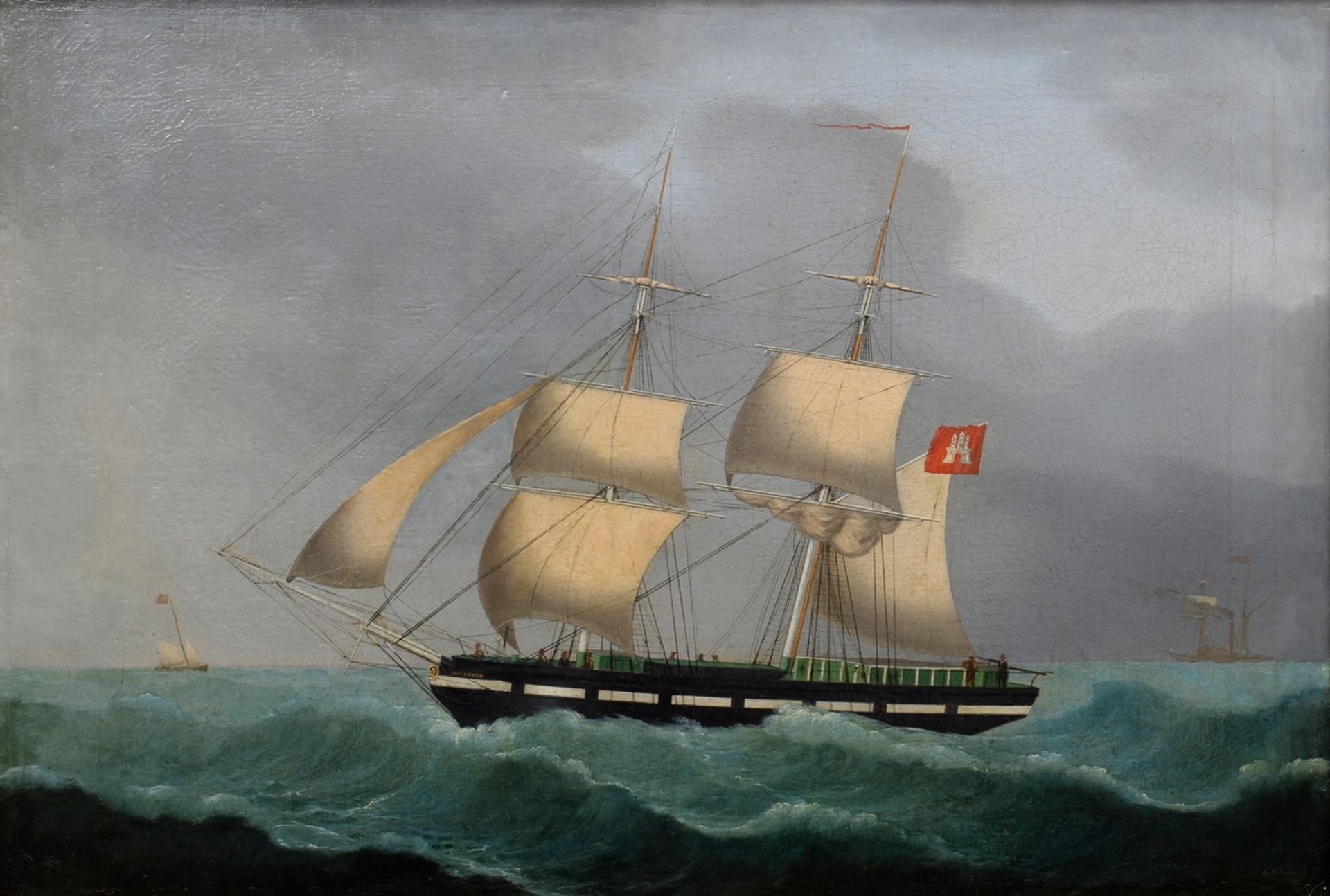 Petersen, Lorenz (1803-1870) "Johannes of Hamburg" 1846, oil/canvas, doubled, b.r. sign./dat., 41x6
