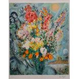 Chagall, Marc (1887-1958) "Bouquet de Fleurs", 171/250, Farblithographie, u. Stempelsign./num., ver