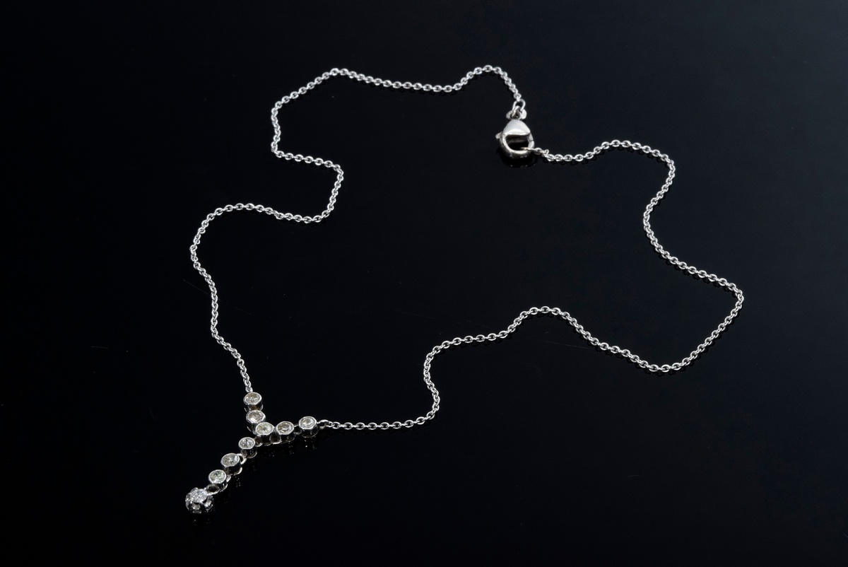 Delicate WG 585 necklace with octagonal, old and brilliant cut diamonds (together approx. 0.63ct/SI - Image 2 of 2