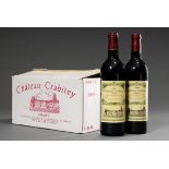 8 Flaschen 1995 Chateau Crabitey, Graves, Bordeaux, meBaC, Rotwein, 0,75l, 6er Holzkiste, 2 lose Fl