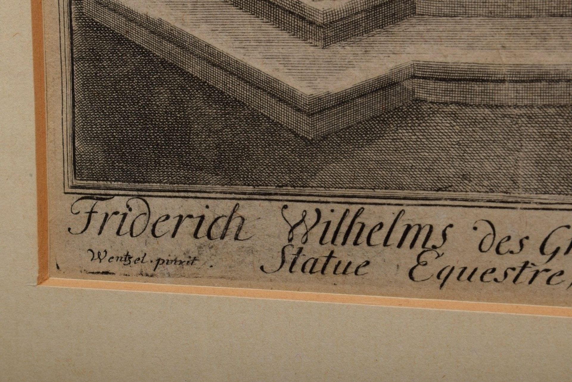 Wolfgang, Johann Georg (1662-1744) after Johann Friedrich Wentzel (1670-1729) "Reiterstandbild: Fri - Image 4 of 4