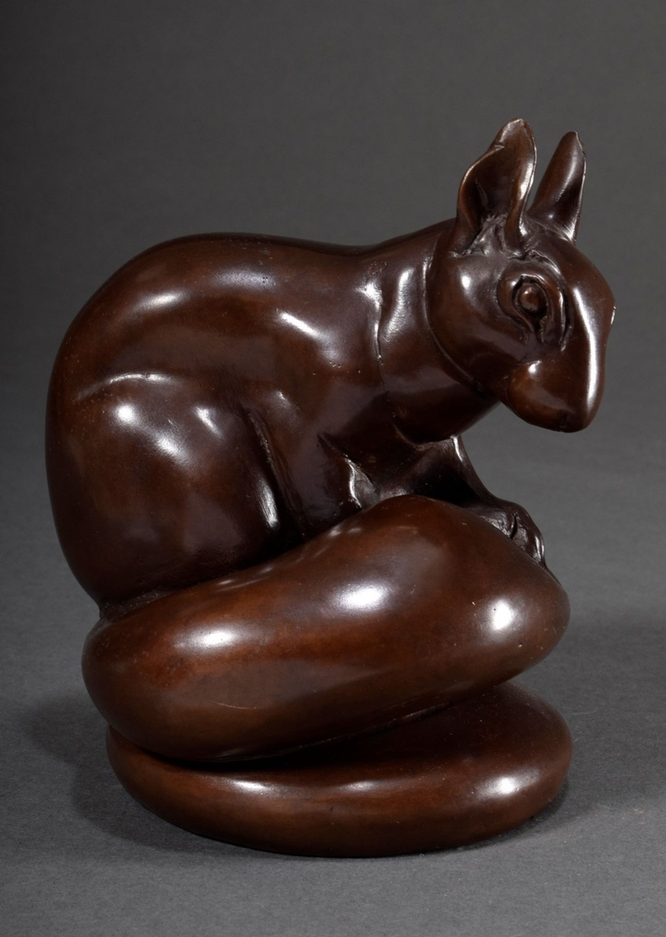 Monogramist "IH" or "HH", "Squatting Squirrel", bronze , num. 3/9, h. 15,5cm