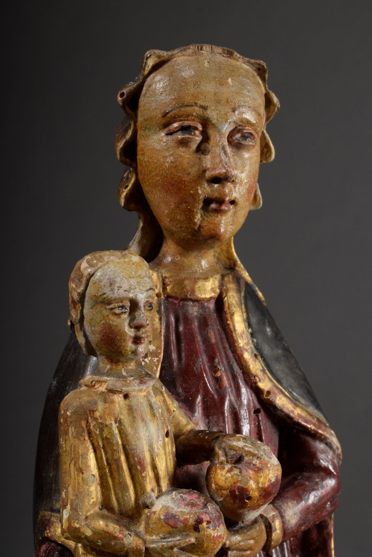 Sacred sculpture "Mariazell Mother of God with Child", wood carved and coloured, Mariazell/Styria,  - Image 3 of 8