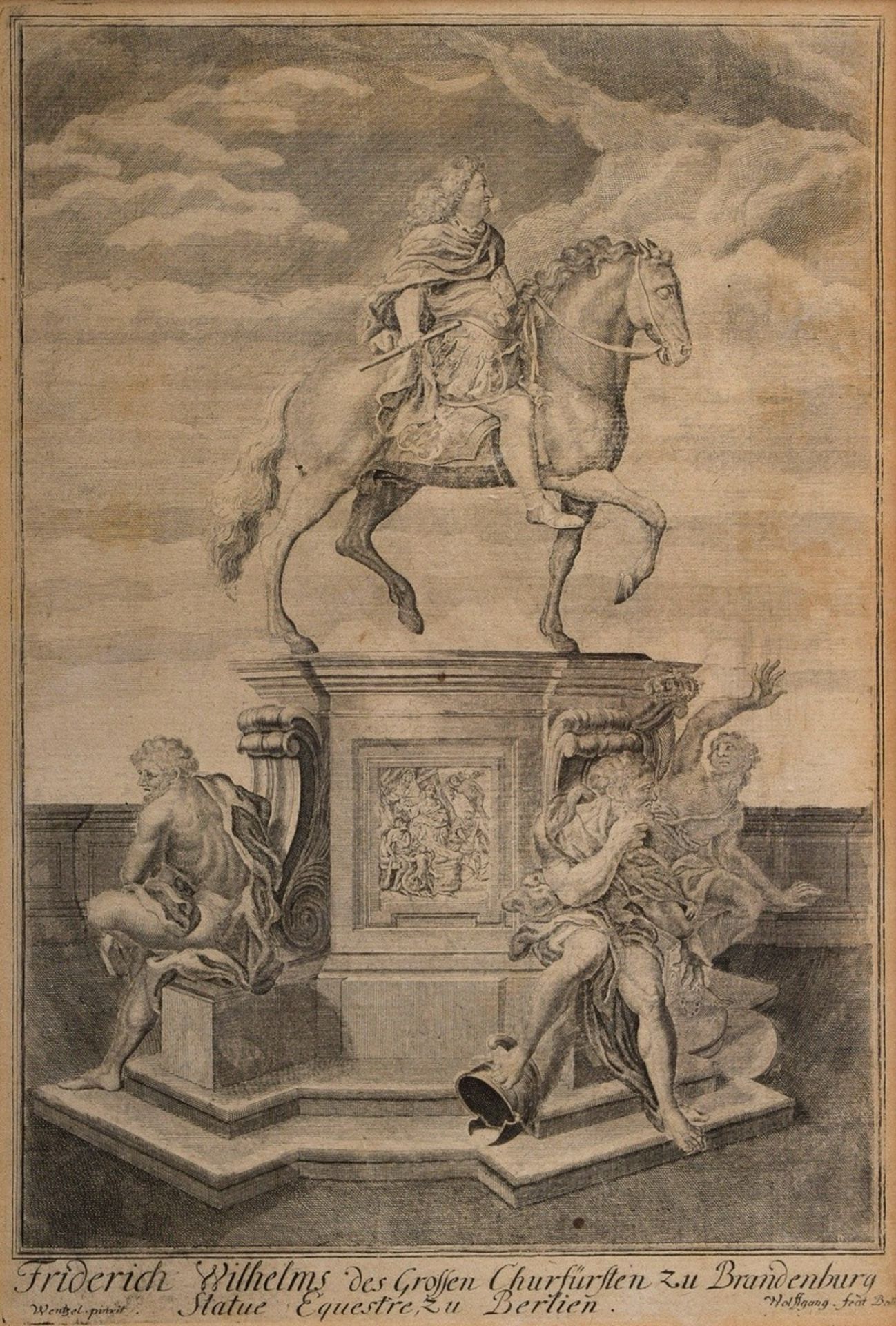 Wolfgang, Johann Georg (1662-1744) after Johann Friedrich Wentzel (1670-1729) "Reiterstandbild: Fri