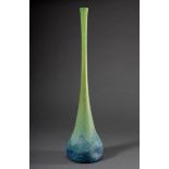Große schmale Daum Nancy "Berluze" Vase mit vierfach eingedrücktem Kugelkorpus, farbloses Glas mit