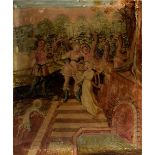 Unbekannter Künstler des 19.Jh. „Biblische Darstellung: Karawane am Brunnen“ in mittelalterlicher M